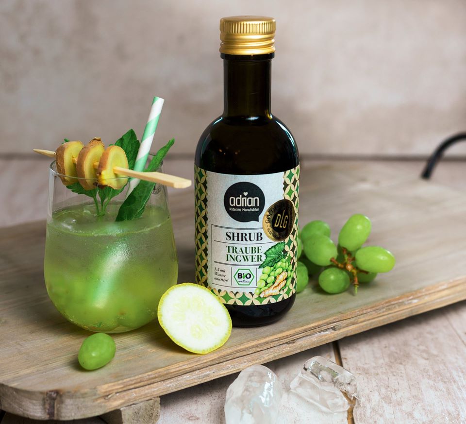 Grape and ginger shrub